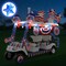 46 PCS 4th of July Golf Cart Decorations, Patriotic Independence Day Decor with Luminous Pentagram Rope, Balloons, Flags, Windmill and Tassel, Used for Outdoor Party